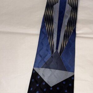 MENS VALENTINO TIE 100% SILK MADE IN Korea Blue Multicolored See Pics Label Lose